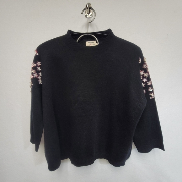 Anthropologie Lili Sidonio + Holly Bracken Embellished Sequin Swester Size Small - Picture 5 of 13